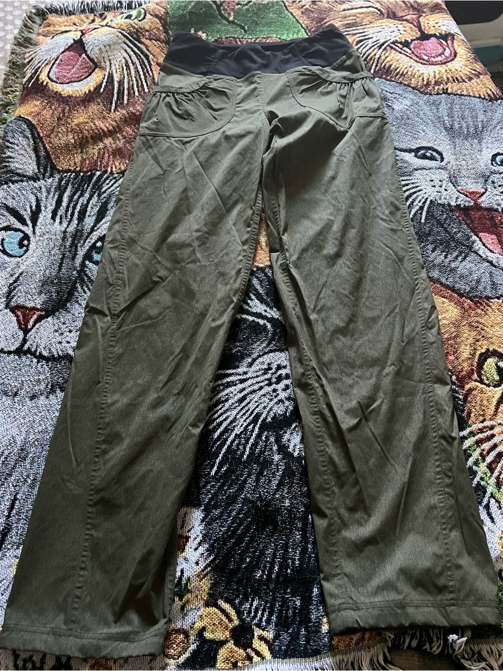 Prana Olive Green Stretch Waist Travel Pants